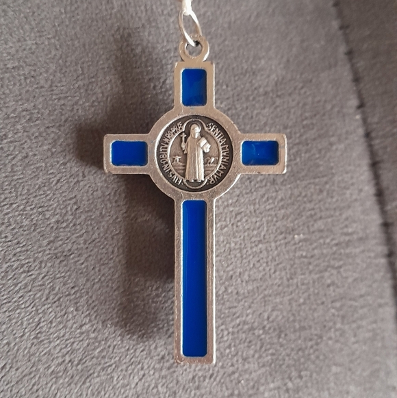 Blue And Pink With Fetus Bead Silver Rosary - Picture 7 of 7